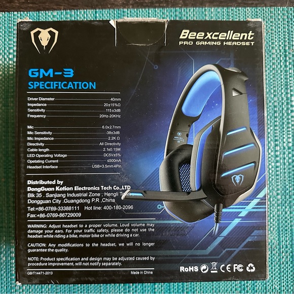 Beexcellent GM-3 Pro Wired Gaming Headset with Mic for Xbox PS4 PC - NEW - Picture 3 of 4